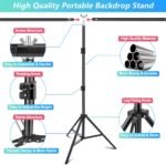 Green Screen Backdrop Kit with Stand, 5X6.5ft Portable Green Screen Backdrop with Stand kit, GreenScreen Background with Stand Carrying Bag Clamp for Streaming Video Zoom - Image 3