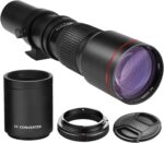 High-Power 500mm/1000mm f/8 Manual Telephoto Lens for Canon EOS 80D, 90D, Rebel T3, T3i, T5, T5i, T6i, T6s, T7, T7I, T8I, SL3, 60D, 70D, 5D, EOS5D IV, 6D II, 7D II SLR Cameras - Image 2