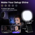 Webcam Streaming Kit with USB RGB Microphone & LED Light – 1080P 30FPS Streaming Camera Bundle for Twitch, YouTube, Podcasting, WFH – PC & Mac Compatible (Not for PS5 Alone) - Image 8