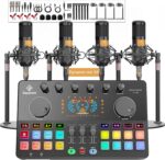 Podcast Equipment Bundle for 4, All-in-One Audio Mixer with Dynamic Micophones Noise Reduction for Live Streaming/Recording/Singing，PC,Smartphone，TikTok M100 3rd - Image 2