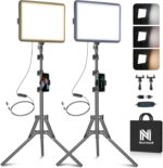 2-Pack LED Video Light Kit, NiceVeedi Studio Light, 2800-6500K Dimmable Photography Lighting Kit with Tripod Stand&Phone Holder, 73" Stream Light for Video Recording, Game Streaming, YouTube - Image 2