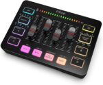 FIFINE Gaming Audio Mixer, Streaming RGB PC Mixer with XLR Microphone Interface, Individual Control, Volume Fader, Mute Button, 48V Phantom Power, for Podcast/Recording/Vocal/Game Voice-AmpliGame SC3 - Image 2