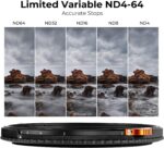 K&F CONCEPT 82mm ND4-64 (2-6 Stops) ND Lens Filter Variable & CPL Polarizers Filter 2-in-1, 28 Multi-Coated Polarizing and Neutral Density for Camera Lens (Nano-X Series) - Image 5
