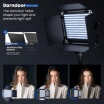 NEEWER 2 Pack Bi Color 660 LED Video Light and Stand Kit: (2) 3200-5600K CRI 96+ Dimmable Light with U Bracket and Barndoor, (2) 75 inches Light Stand for Studio Photography, Video Recording (Black) - Image 4