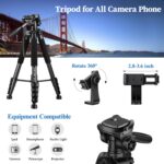 JOILCAN Tripod Camera Tripods, 74" Tripod for Camera Phone Video Recording, Heavy Duty Cameras Tripod Stand, Professional Travel DSLR Tripods Compatible with Canon iPhone, Max Load 15 LB - Image 4