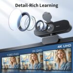 EMEET NOVA 4K Webcam for PC - Ultra 4K HD, PDAF Autofocus, Dual Omnidirectional Mics, 73° FOV, Auto Light Correction, USB-A, Privacy Cover, Ideal for High-End Business Meetings&Live Streaming - Image 3