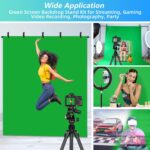 Green Screen Backdrop Kit with Stand, 5X6.5ft Portable Green Screen Backdrop with Stand kit, GreenScreen Background with Stand Carrying Bag Clamp for Streaming Video Zoom - Image 5