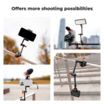 K&F CONCEPT 11" Magic Arm Clamp with Super Clamp ARRI 1/4" & 3/8" Thread Screw, 360° Ball Heads Arm with Clamp Mount for Monitor, LED Light, Webcam, Action Camera - Image 8