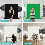 EMART 8.5 x 10 ft Backdrop Support System, Professional Photography Lighting Kit with 5500K 50W LED, 6 * 9ft Backdrop *3, Reflector,Umbrellas&Softbox Lighting Kit for Studio, Portrait, Video Shooting - Image 6