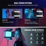 NEEWER Upgraded 660 PRO II RGB LED Video Light with App Control & Tripod Stand Kit, 2 Pack 50W/1% Min Dimming/CRI97+/3200-5600K for Game Streaming YouTube Studio, Bluetooth - Image 8
