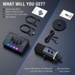 FIFINE Gaming Audio Mixer Bundle with Computer Streaming Microphone, 4-Channel RGB Mixer Set with XLR Interface, 48V Phantom Power, Dynamic Mic with Mute Button for Game Voice Podcast YouTube(SC3+AM8) - Image 10