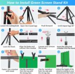 Green Screen Backdrop Kit with Stand, 5X6.5ft Portable Green Screen Backdrop with Stand kit, GreenScreen Background with Stand Carrying Bag Clamp for Streaming Video Zoom - Image 8