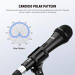 NEEWER NW-040 Cardioid Dynamic Microphone with XLR Cable, Rigid Metal Housing, Unidirectional Pickup Mic for Musical Instruments Voice Public Speech Podcast Singing PC Gaming Streaming Studio, Black - Image 4