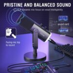 FIFINE Gaming Audio Mixer Bundle with Computer Streaming Microphone, 4-Channel RGB Mixer Set with XLR Interface, 48V Phantom Power, Dynamic Mic with Mute Button for Game Voice Podcast YouTube(SC3+AM8) - Image 4