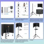 Dmsky Microphone Isolation Shield with Pop Filter & Tripod Stand, Foldable Mic Shield with Triple Sound Insulation, High Density Mic Sound Shield for Recording Studio, Podcasts, Singing, Broadcasting - Image 8