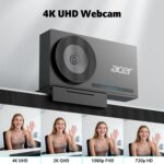 Acer 4K Webcam for PC/Mac with All-Metal Unibody Sculpted, Sony 1/2" Sensor, PDAF, 2 Noise Reduction Mics, Privacy Cover for Switch 2/Zoom/Teams/Facetime/YouTube/Google Meet - Image 4