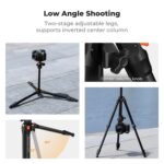 K&F CONCEPT 63" Aluminum Travel Tripod for Camera w Phone Holder, Non-Reversible Lightweight Compact Tripod Weighs 2.6lb, Max Load 22lb for Camera DSLR Mirrorless Spotting Scope Camcorders Phone - Image 6