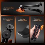 K&F CONCEPT 9.8" Magic Arm Clamp Kit with 1/4" & 3/8" Thread Screw 360° Ball Heads Articulating Magic Arm Camera Mount for Monitor, Flash, LED Light, Microphone, Camera Cage, Action Camera - Image 5