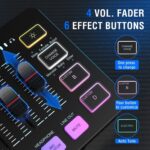 FIFINE Gaming Audio Mixer Bundle with Computer Streaming Microphone, 4-Channel RGB Mixer Set with XLR Interface, 48V Phantom Power, Dynamic Mic with Mute Button for Game Voice Podcast YouTube(SC3+AM8) - Image 6