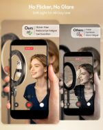 Desk Ring Light with Stand - 10.5'' Desktop Ring Light with Phone Holder for Video Recording, Circle Light for Computer Zoom Meeting Video Conference Lighting Video Calls Podcast Streaming - Image 4