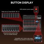 8 Channel Mixer, Professional Audio Mixing Console Studio DJ Board with Bluetooth, 99 DSP Effect,USB Recording, 48V Phantom Power, Reverb, MP3 Player for Live Sound Karaoke Performance - Image 9