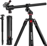 NEEWER 90 Inch Tall Overhead Horizontal Camera Tripod Monopod with Ball Head & Flexible Center Column, Metal DSLR Video Travel Stand, Arca Type QR Plate & Inverted Legs, Max Load 10 kg / 22 lbs, TP63 - Image 2