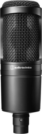 Audio-Technica AT2020 Cardioid Condenser Studio XLR Microphone, Ideal for Project/Home Studio Applications, Black - Image 2