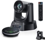 TONGVEO 4K AI Auto Tracking PTZ Conference Camera System with Bluetooth Speakerphone & Microphone, 20X Optical Zoom, USB3.0 HDMI LAN PoE Power Camera for Church Worship, Meetings, Streaming - Image 2