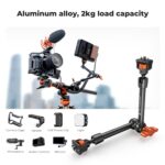 K&F CONCEPT 11" Magic Arm Clamp with Super Clamp ARRI 1/4" & 3/8" Thread Screw, 360° Ball Heads Arm with Clamp Mount for Monitor, LED Light, Webcam, Action Camera - Image 3