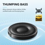Soundcore by Anker Q20i Hybrid Active Noise Cancelling Headphones, Wireless Over-Ear Bluetooth, 40H Long ANC Playtime, Hi-Res Audio, Big Bass, Customize via an App, Transparency Mode (Black) - Image 4