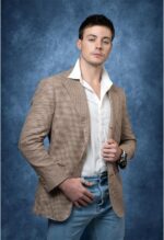 UrcTepics 8×10ft Abstract Dark Blue Fabric Photography Backdrop for Studio, Headshot, Senior Portrait, School, Yearbook, Graduation & Audition. - Image 3