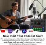Podcast Equipment Bundle, Recording Studio Package with Podcast Microphone and Voice Changer, Live Sound Card - Audio Interface for Laptop Computer Vlog Living Broadcast Live Streaming YouTube TikTok - Image 6