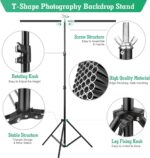 Green Screen Backdrop Kit, 5 x 6.5 ft Portable Green Screen with T-Shaped Stand, Carrying Bag, 5 Clamps, Photography Greenscreen Background Kit for Streaming, Gaming, Zoom - Image 3