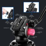 NEEWER 79"/200cm Video Tripod, Heavy Duty Aluminum Alloy Camera Tripod Stand with 360° Fluid Drag Head, QR Plate Compatible with Canon Nikon Sony and Other DSLR Camera Camcorder, Load Up to 17.6lb/8kg - Image 5