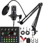 Podcast Equipment Bundle, Recording Studio Package with Podcast Microphone and Voice Changer, Live Sound Card - Audio Interface for Laptop Computer Vlog Living Broadcast Live Streaming YouTube TikTok - Image 2