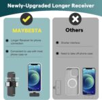 MAYBESTA Wireless Mini Microphone for iPhone, Android Phone - 2 Pack Lavalier Lapel Mic for Audio Video Recording - Clip on Content Creator Microphones for YouTube Tiktok Podcast Vlogging - Image 4