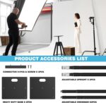 Pipe and Drape Backdrop Stand, 8x10ft Heavy Duty Backdrop Stand with Metal Base, Adjustable Height & Width, Black Background Holder for Wedding Photography Birthday Party Baby Shower Decor - Image 8