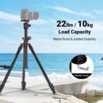 NEEWER 90 Inch Tall Overhead Horizontal Camera Tripod Monopod with Ball Head & Flexible Center Column, Metal DSLR Video Travel Stand, Arca Type QR Plate & Inverted Legs, Max Load 10 kg / 22 lbs, TP63 - Image 8