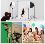 EMART 8.5 x 10 ft Backdrop Support System, Professional Photography Lighting Kit with 5500K 50W LED, 6 * 9ft Backdrop *3, Reflector,Umbrellas&Softbox Lighting Kit for Studio, Portrait, Video Shooting - Image 9