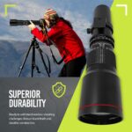 High-Power 500mm/1000mm f/8 Manual Telephoto Lens for Canon EOS 80D, 90D, Rebel T3, T3i, T5, T5i, T6i, T6s, T7, T7I, T8I, SL3, 60D, 70D, 5D, EOS5D IV, 6D II, 7D II SLR Cameras - Image 8