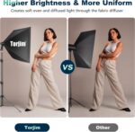 Torjim Softbox Photography Lighting Kit, 2Pcs 27" x 27" Professional Soft Box | 3000K-7500K 85W LED Bulbs with Remote, Photography Continuous Lighting Kit for Studio Lights, Portrait, Video Recording - Image 7