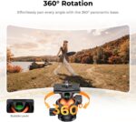 K&F CONCEPT 63" Aluminum Travel Tripod for Camera/Phone, 2.6 lbs Compact Lightweight with Arca Ball Head, 22 lbs Max Load Heavy Duty for DSLR Mirrorless iPhone Video Recording - Image 6
