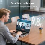 EMEET C60E Dual-Camera 4K Webcam for Streaming, Wide-Angle and Telephoto Cameras, Max 11X Hybrid Zoom & PDAF Autofocus, Remote Control, RGB Lighting, 2 Mics, Ideal for Livestreaming and Online Meeting - Image 8