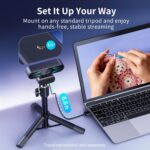 EMEET C60E Dual-Camera 4K Webcam for Streaming, Wide-Angle and Telephoto Cameras, Max 11X Hybrid Zoom & PDAF Autofocus, Remote Control, RGB Lighting, 2 Mics, Ideal for Livestreaming and Online Meeting - Image 10