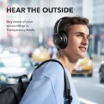 Soundcore by Anker Q20i Hybrid Active Noise Cancelling Headphones, Wireless Over-Ear Bluetooth, 40H Long ANC Playtime, Hi-Res Audio, Big Bass, Customize via an App, Transparency Mode (Black) - Image 7