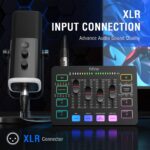 FIFINE Gaming Audio Mixer Bundle with Computer Streaming Microphone, 4-Channel RGB Mixer Set with XLR Interface, 48V Phantom Power, Dynamic Mic with Mute Button for Game Voice Podcast YouTube(SC3+AM8) - Image 3