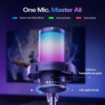 MAONO USB Gaming Microphone, Noise Cancellation Condenser Mic with Mute, Gain, Monitoring, Boom Arm Mic for Streaming, Podcast, Twitch, YouTube, Discord, PC, Computer, PS4, PS5, Mac, GamerWave DGM20S - Image 6
