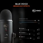 Logitech Creators Blue Yeti USB Microphone for PC, Mac, Gaming, Recording, Streaming, Podcasting, Studio and Computer Condenser Mic with Blue VO!CE effects, 4 Pickup Patterns, Plug and Play - Blackout - Image 6