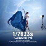 NEEWER Q6 600Ws 2.4G TTL Outdoor Studio Flash App Control, Compatible with Godox, 1/1-1/512, 1/8000 HSS 3000mAh Strobe Light, 30W Bi Color LED Modeling Lamp/400 Full Power Flash/0.01-0.9s Recycle - Image 6