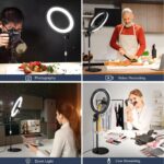 Desk Ring Light with Stand - 10.5'' Desktop Ring Light with Phone Holder for Video Recording, Circle Light for Computer Zoom Meeting Video Conference Lighting Video Calls Podcast Streaming - Image 14